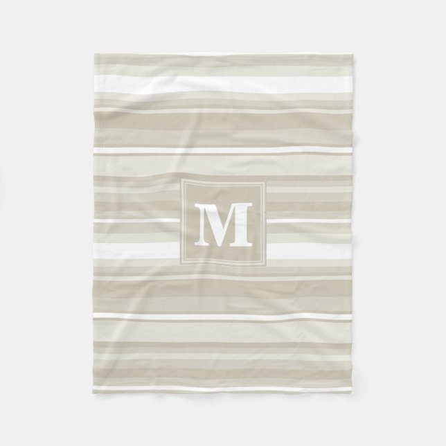 Monogramm Sandsteinstreifen Fleecedecke (Vorderseite)