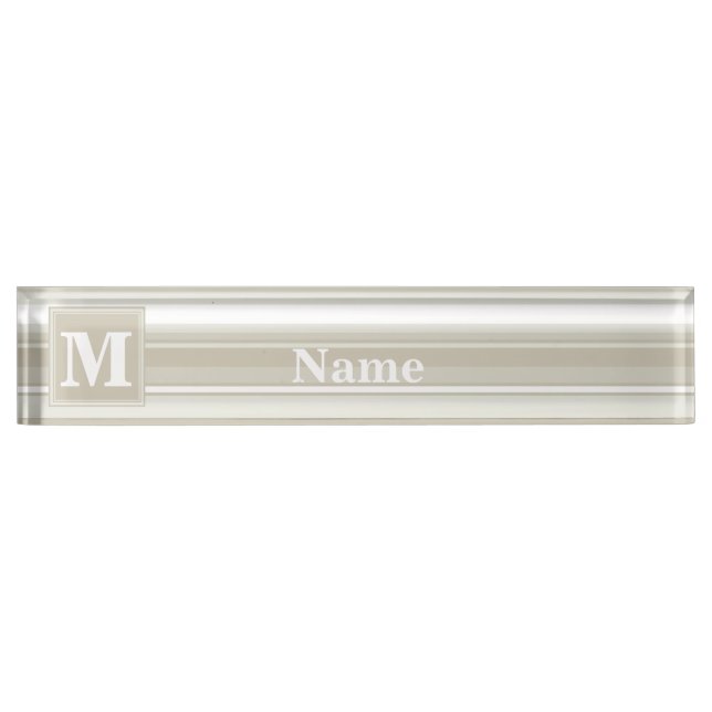 Monogramm Sandsteinstreifen Namensplakette (Vorderseite)