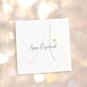 Monogramm sauberes Licht Serviette
