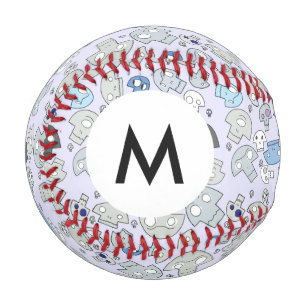 Monogramm-Schädelmuster Baseball