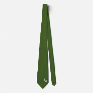 Monogramm Schlips in Olivgrün Einfach Olivgrün Krawatte