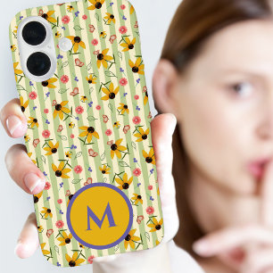 Monogramm-Schmalblättrige Kegelblume Schmetterling iPhone 16 Hülle