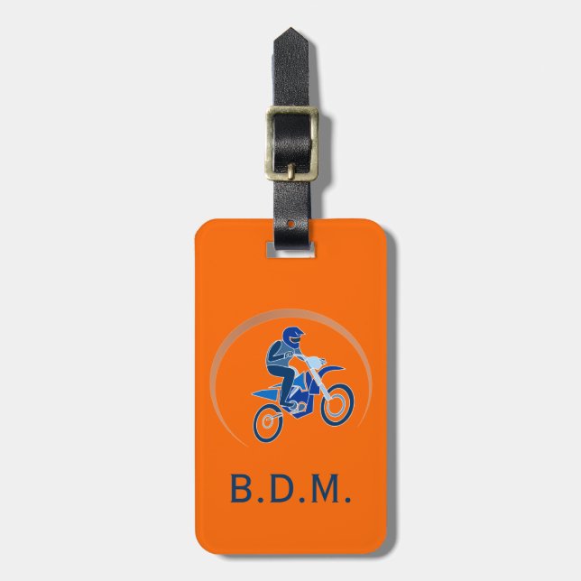 Monogramm-Schmutz-Radfahrer-vektorradfahrender Gepäckanhänger (Vorderseite vertikal)