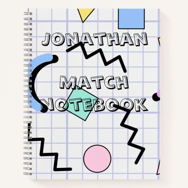 Monogramm schön passend Thema Cute Grafik Kinder Notizbuch (Vorderseite)