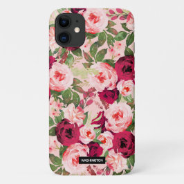 Monogramm schön und klassisch blumenrosa Case-Mate iPhone hülle