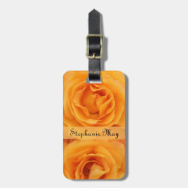 Monogramm-schöne gelb-orangee hybride Tee-Rosen Gepäckanhänger