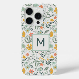 Monogramm schönes botanisches Muster Case-Mate iPhone Hülle