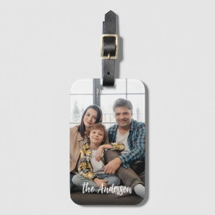 Monogramm-Schrift-Foto Gepäckanhänger