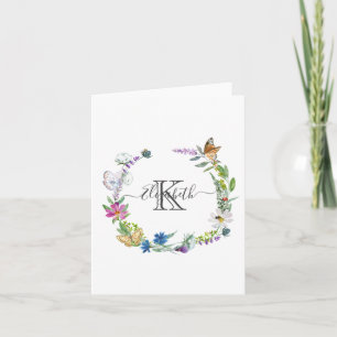Monogramm Schrift Kalligrafie Schmetterlinge Blume