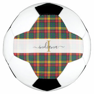 Monogramm Schrift Name Karo Clan Buchanan Tartan Fußball
