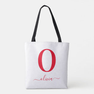 Monogramm Schrift Name Personalisiert Weiß und Rot