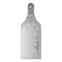 Monogramm Schrift Silber Schwarz Glitter Mädchen N