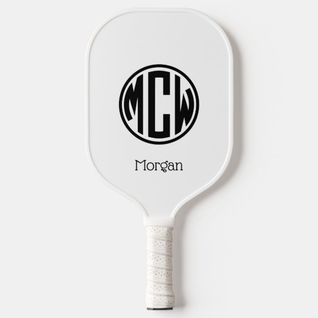 Monogramm Schriftart DIY BG Pickleball Schläger (Vorderseite)