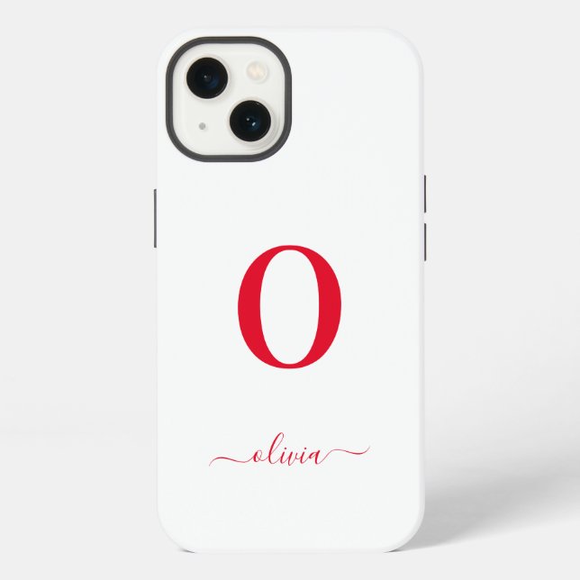 Monogramm Schriftzug Name Personalisiert Weiß und  iPhone Hülle (Rückseite)