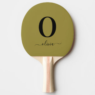 Monogramm Schriftzug Name Personalisiertes Gold un Tischtennis Schläger