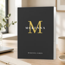 Monogramm Schwarz Gold Anfangsbuchstabe Personalis