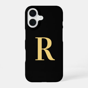 Monogramm Schwarz Gold iPhone 16 Hülle