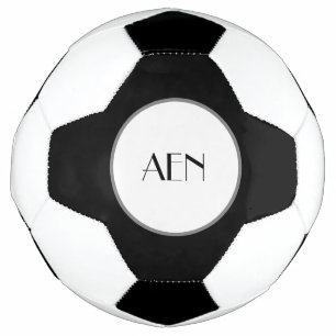 Monogramm Schwarz Grau Weiß Fußball