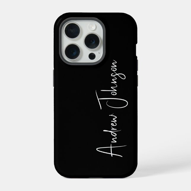 Monogramm Schwarz  iPhone Hülle (Rückseite)