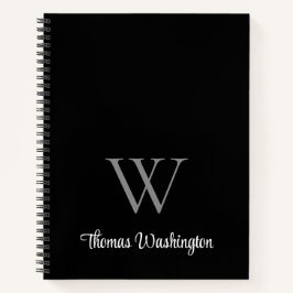 Monogramm-Schwarz Notizbuch