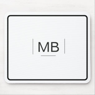 Monogramm Schwarz-weiß Einfach Beruflich Mousepad