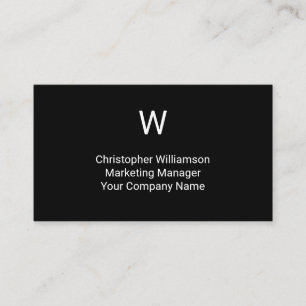 Monogramm Schwarz Weiß Einfach Minimalistisch Männ Visitenkarte