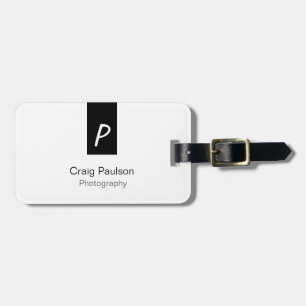 Monogramm Schwarz-Weiß-Fotografie Modern Minimalis Gepäckanhänger