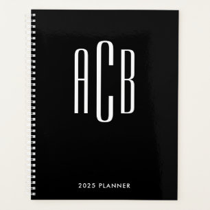 Monogramm Schwarz/Weiß mit drei Buchstaben Planer
