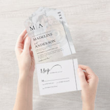 Monogramm Schwarz-weiß mit Overlay-Foto-Hochzeit