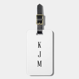 Monogramm Schwarz Weiß Name Initialen Geschenk Gef Gepäckanhänger