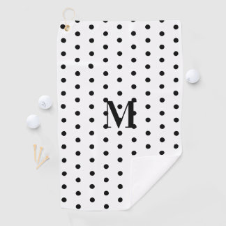 Monogramm Schwarz-Weiß-Punkte  Golfhandtuch