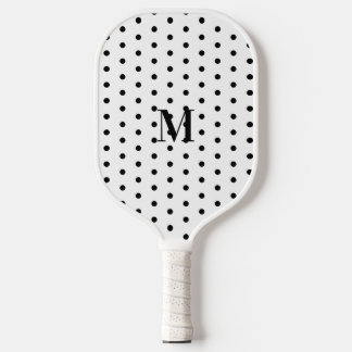 Monogramm Schwarz-Weiß-Punkte  Pickleball Schläger