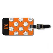 Monogramm Schwarz-weiße Volleyballbälle, Orange