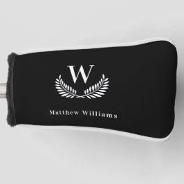 Monogramm Schwarz-weißer Lorbeerkranz Golf Headcover