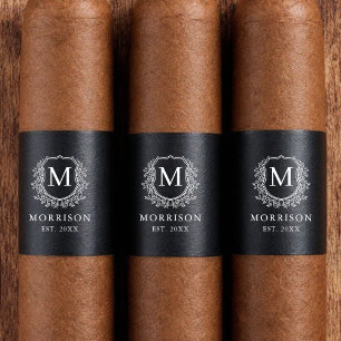 Monogramm Schwarz-weißes Wappen Hochzeitszange