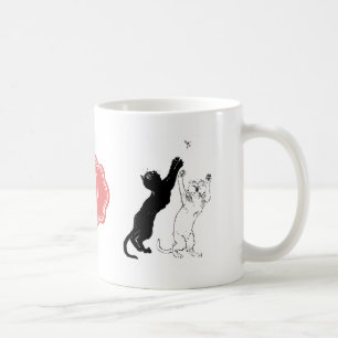 Monogramm Schwarze Katze Art Nouveau Chat Noir Ste Tasse