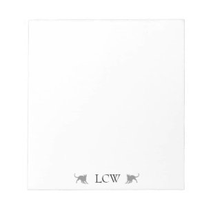 Monogramm Schwarze Katzen Notizblock