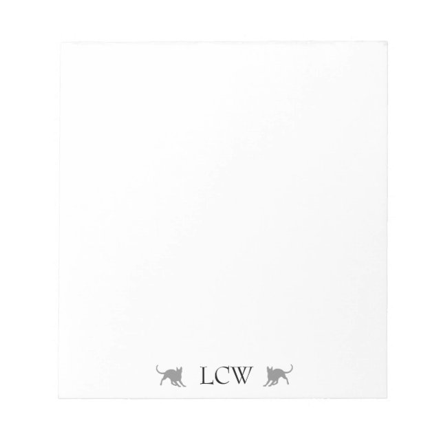 Monogramm Schwarze Katzen Notizblock (Vorderseite)