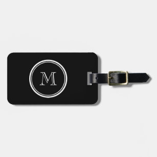 Monogramm-schwarze zuerstobere Grenze gefärbt Gepäckanhänger