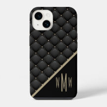 Monogramm Schwarzes Gold gequiltet