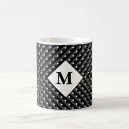 Monogramm Schwarzweißmuster Kaffeetasse