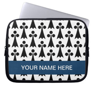 Monogramm Schwarzweißmuster Laptopschutzhülle