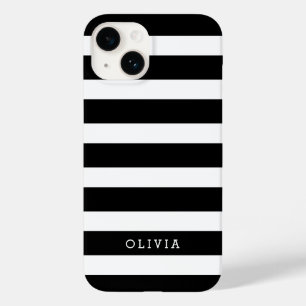 Monogramm Schwarzweißstreifen Case-Mate iPhone Hülle