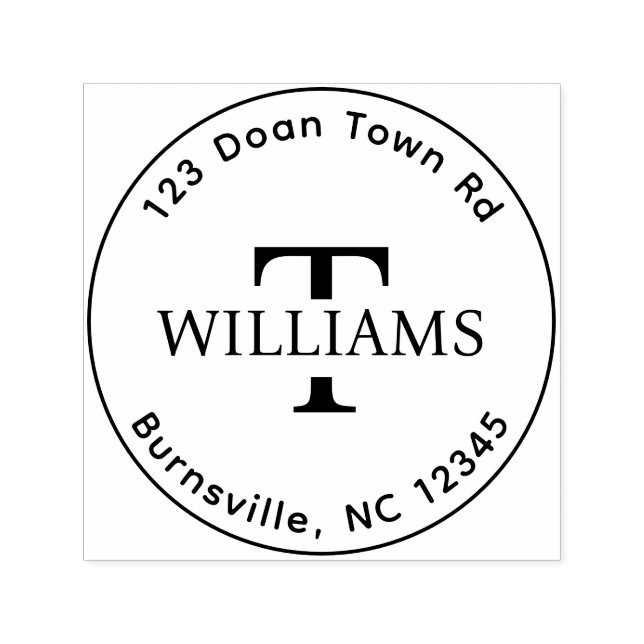 Monogramm-Selbstfarbige Rücksendeadresse Gummi-Bri Permastempel (Design)