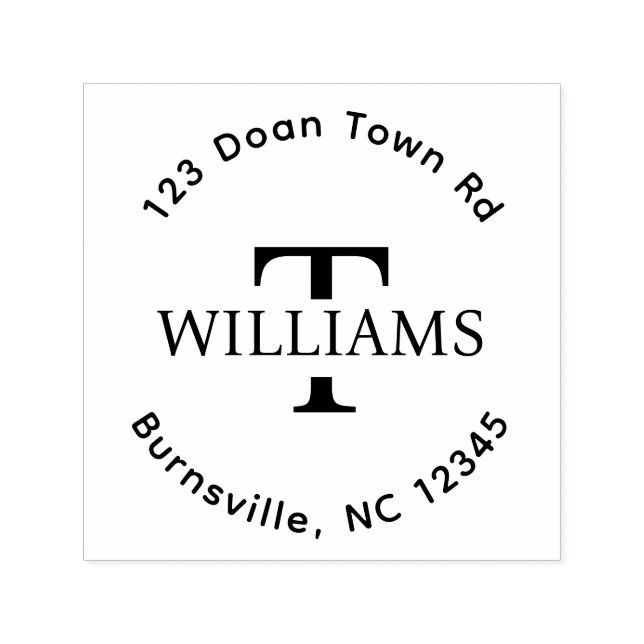 Monogramm-Selbstfarbige Rücksendeadresse Gummi-Bri Permastempel (Design)