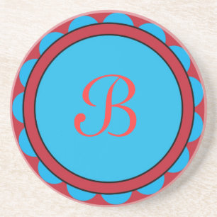 Monogramm-Serie - Blau und Rot-Untersetzer Getränkeuntersetzer