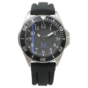 Monogramm-Serie: Die Thin Blue Line. Armbanduhr