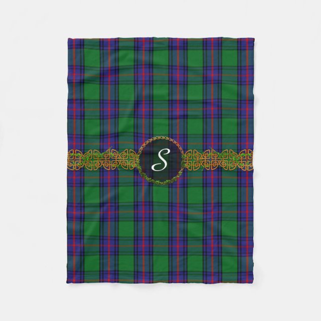 Monogramm Shaw Tartan Fleecedecke (Vorderseite)