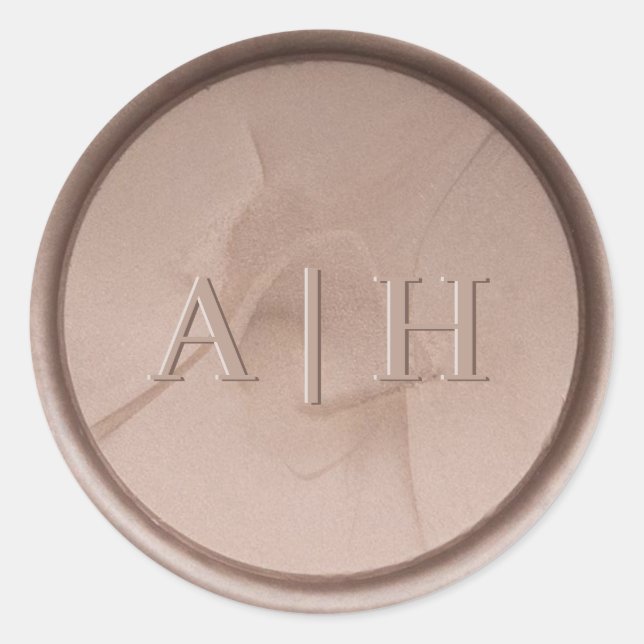 Monogramm-Siegel-Aufkleber für die erste Hazel Runder Aufkleber (Vorderseite)