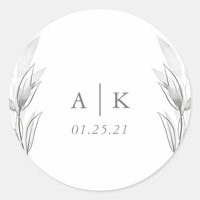 Monogramm-Siegel Runder Aufkleber (Vorderseite)